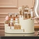 thumbnail image 4 of Makeup Organizer Box | Transparent Plastic Drawer Style | Rotating Compartment | Multi-Section Storage | Cosmetic & Lipstick Holder | Pen & Stationery Rack | 8x4.5x4.3 in | Durable Countertop Storage, 4 of 6
