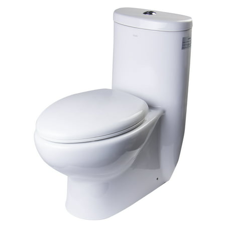 Eago TB309 Dual Flush Toilet One Piece Elongated Toilet - Includes Slow Closing