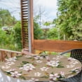 thumbnail image 2 of Ambesonne Cherry Blossom Fitted Round Tablecloth, Japanese Flowers Art, 36"- 40" Diameter, Forest Green Camel Rose, 2 of 5