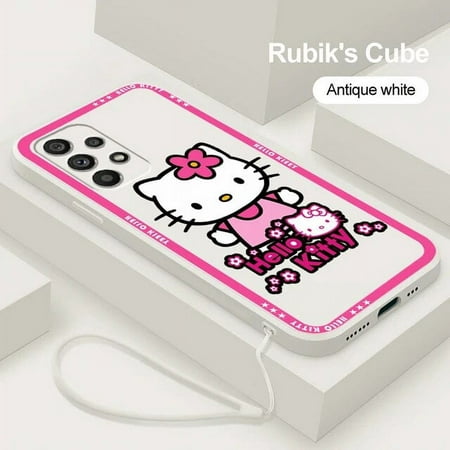 Hello Kitty Cinnamoroll Sanrio Phone Case For Samsung A54 A31 A14 A03 A03S A22 A34 A04 A04S A24 A7 5G Soft Liquid Rope Cover