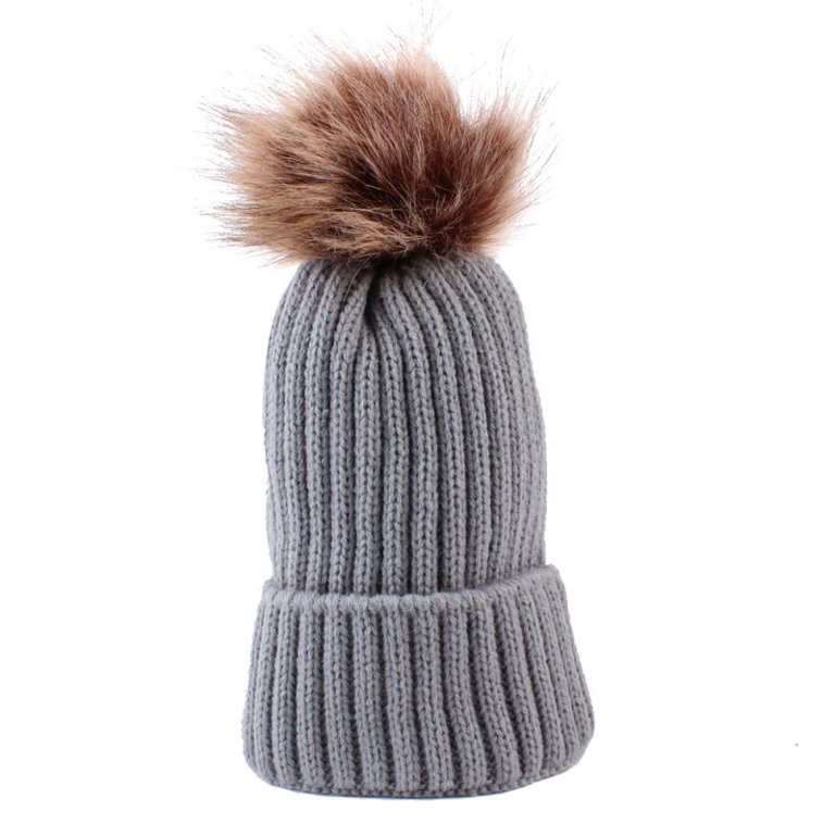 Kids Winter Hat Toddler Knitted Pom Beanie Hat Cotton Lined Cap Baby Girls  Boys Hat