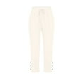 thumbnail image 5 of FRSASU Capris Pants for Women Cotton Linen Casual Summer Straight Wide Leg Loose Drawstring Elastic Waist Cropped Trouser White, 5 of 5