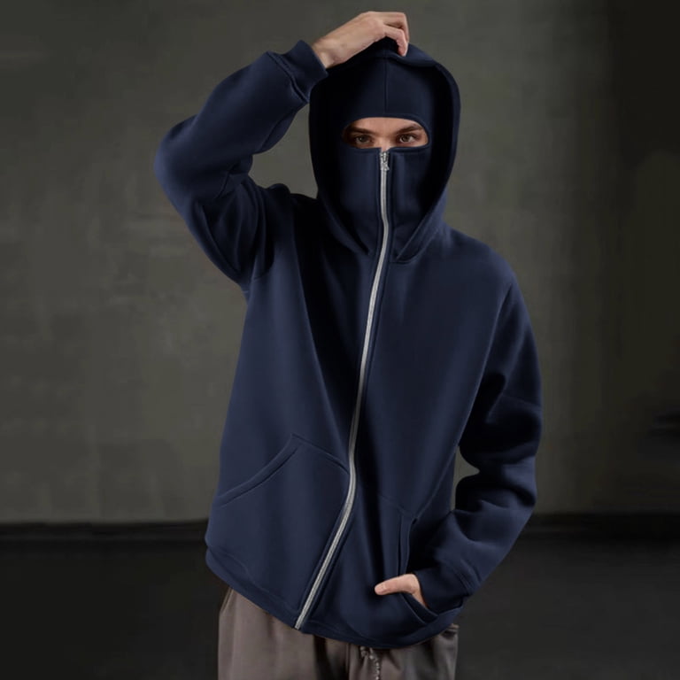 VINUSLI Zip Up Hoodies for Women Trendy Balaclava Hoodie with Face