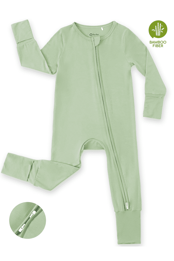 Baby Pajamas Bamboo Viscose Snug Fit Baby Sleepers 2-Way Zipper Footie Romper Bodysuit Baby Gifts Baby Boy Clothes Baby Girl Clothes 12-18M