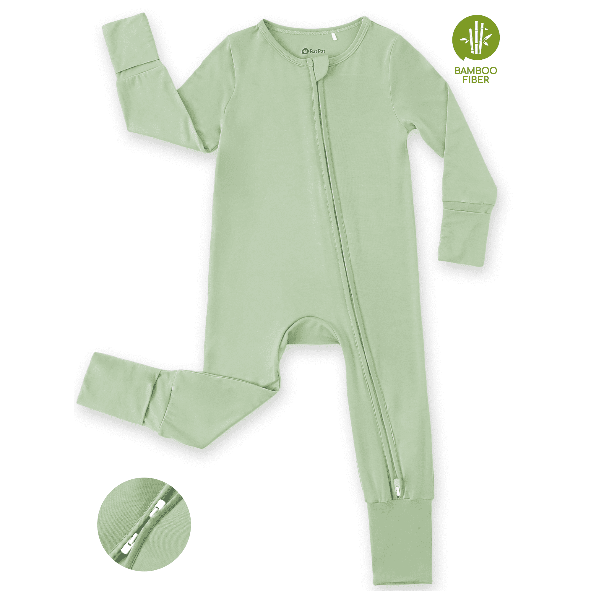 PatPat Baby Pajamas Bamboo Viscose Snug Fit Baby Sleepers 2-Way Zipper Footie Romper Bodysuit Baby Gifts Baby Boy Clothes Baby Girl Clothes 12-18M