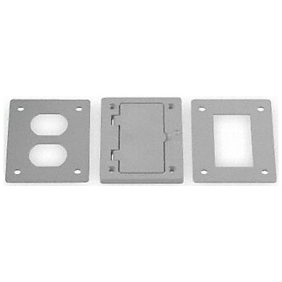Hubbell Wiring Device-Kellems Floor Box Cover,Rectangular,Gray PFBR826GYA
