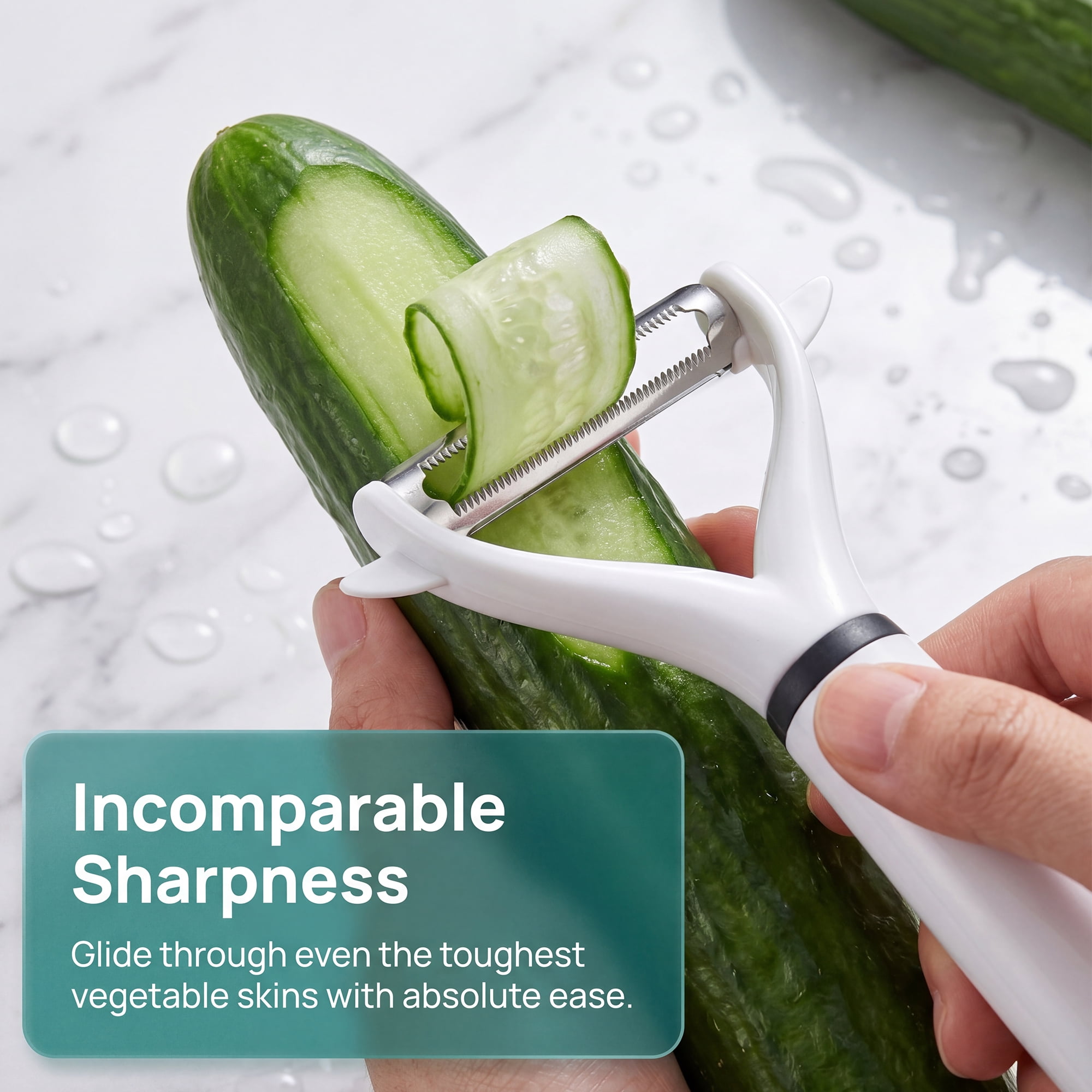 Unique Bargains Stainless Steel Durable Peeler with Ergonomic Handle Green 6.7" x 3"