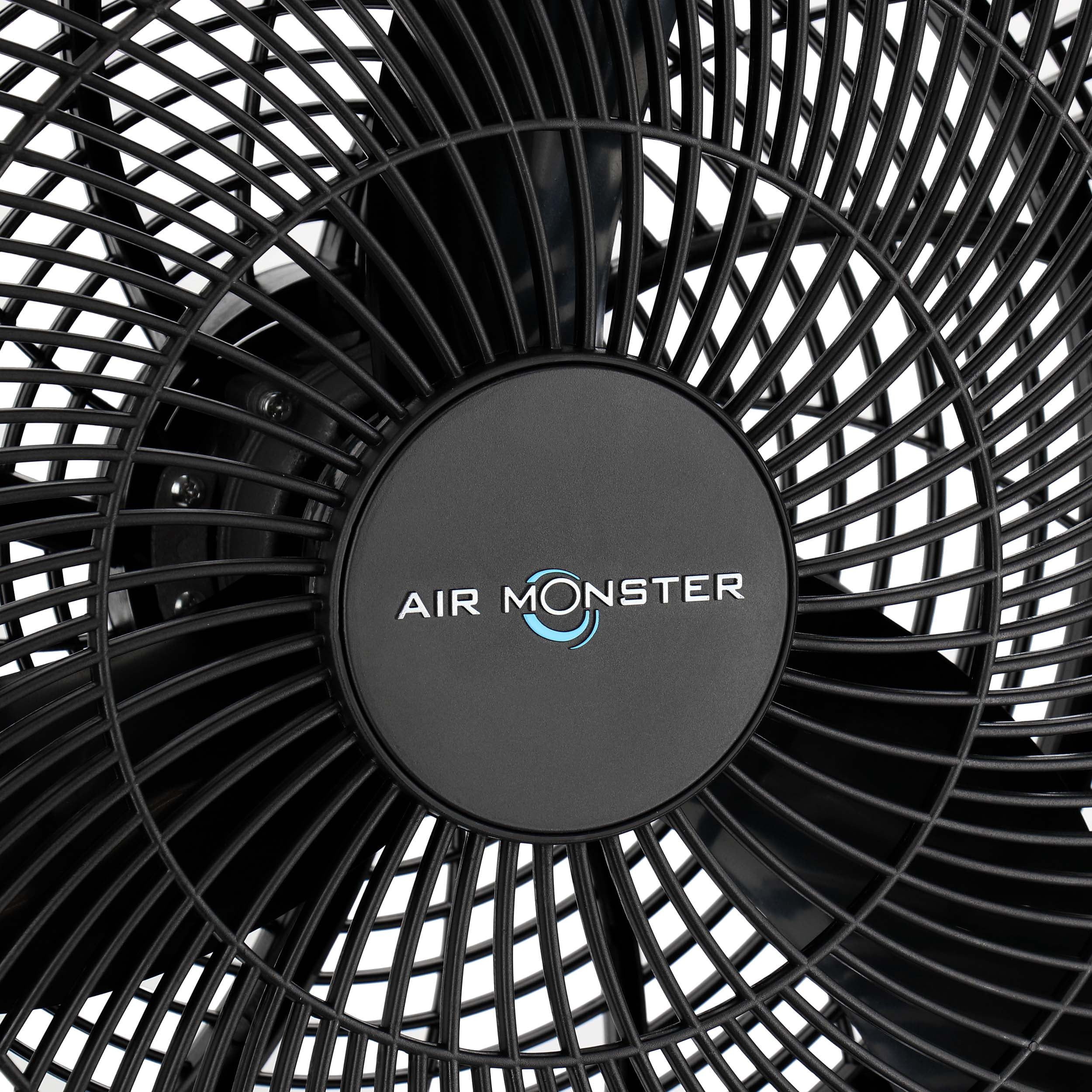 Air Monster 16 Inch Air Circulator 3 Speed Adjustable Angle Floor Fan in Black