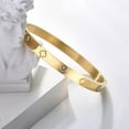 thumbnail image 2 of 18K Gold Plated Love Friendship Bracelet with Cubic Zirconia Stones Bangle Cuff Best Gifts with Crystal for Mother's Day Valentine's Day Wedding Couples and Birthdays, 2 of 6