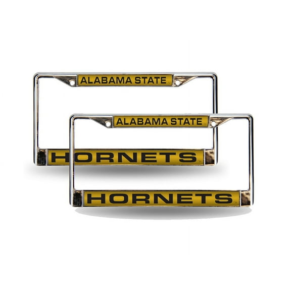 Alabama State Hornets Chrome Metal Laser Cut License Plate Frame - Set of 2 Frames