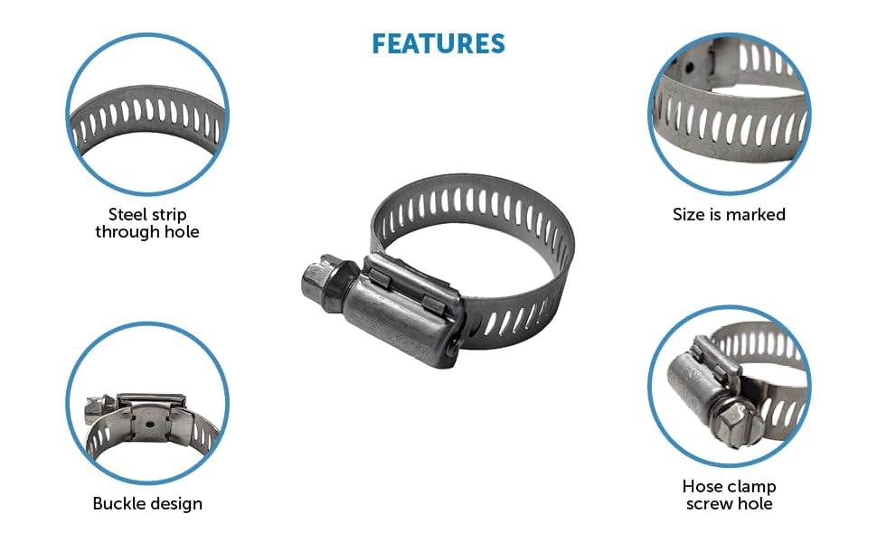 Merrill Adjustable Stainless Steel Clamps 49 Pack