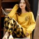 thumbnail image 1 of Pijama de mujer de primavera y otoño de manga larga, traje de otoño e invierno, traje de dos piezas, 1 of 4