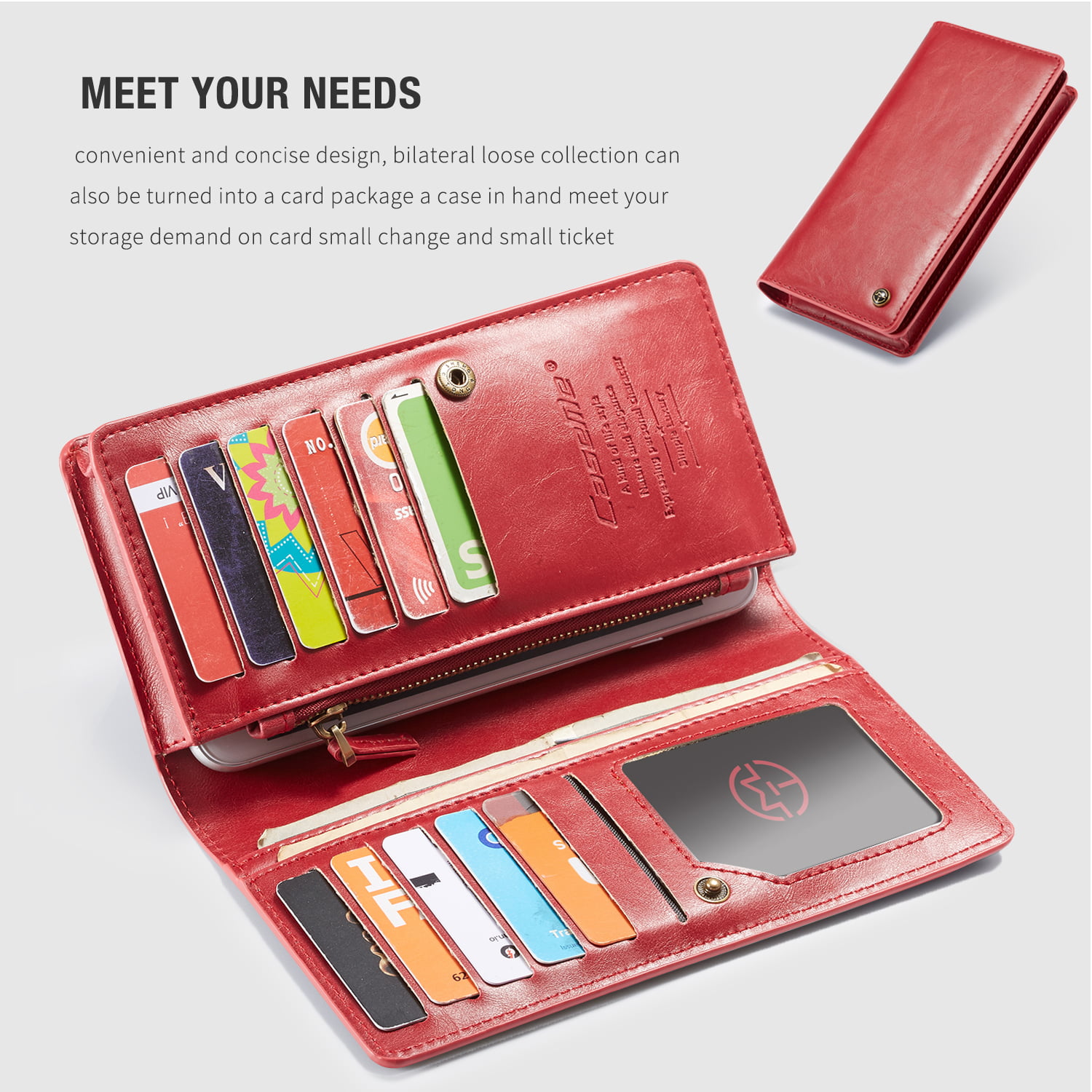SOGIBUR 2 Layer Checked Wallet Zipper Phone Case Coin Purse Card Organizer Clutch Purse Wristlet 