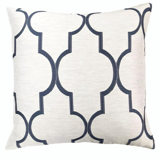 Paxton Feather and Down Throw Pillow In Cobalt Jacquard Fabric