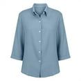 thumbnail image 2 of yievot Womens Button Down Shirts Plus Size 3/4 Sleeve Collared Casual Blouses Lapel Summer Tops, 2 of 6