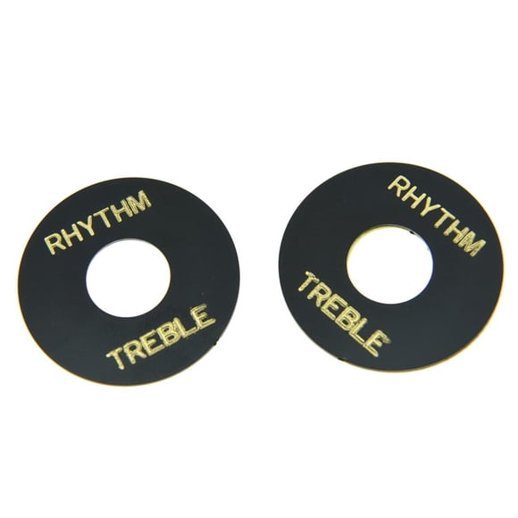 Dopro 2 piezas negras con letra dorada LP interruptor de palanca de guitarra arandela placa de ritmo