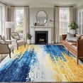 thumbnail image 2 of Area Rug 60×96in, Yellow Blue Gradient Watercolor Floor Carpet Living Room Rug, Abstract Color Block Non-Slip Welcome Mat Indoor Rugs for Bedroom Dining Room, 2 of 9
