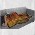 thumbnail image 6 of African Soft Flannel Fleece Throw Blanket, Frame with Natural Autumn Elements Native Girl with Vase Exotic Zulu Print, Cozy Plush for Indoor and Outdoor Use, 50" x 60", Multicolor, by Ambesonne, 6 of 6