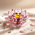 thumbnail image 7 of Crystal Lotus Tealight Candle Holder - Glass Tea Light Candlestick, Clear Crystal Figurine Ornament for Home, Office, Christmas, Halloween Decoration, 7 of 7