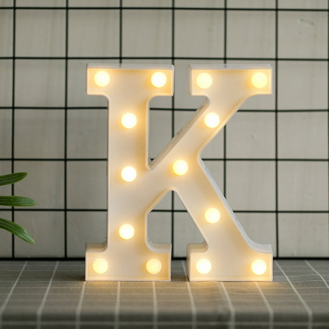 LED Marquee Letter Lights Sign, Light Up Alphabet Letter for Home Party Wedding Decoration(K)