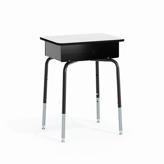 Student Desk with Open Front Metal Storage Book Box with Gray Laminate Top - Classroom Desk