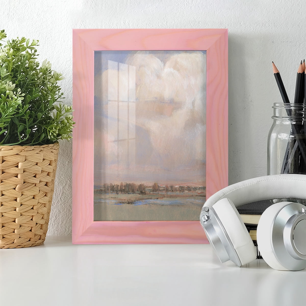 Billowing Clouds II - Framed Print w/glass - Sunset Pink