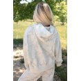 thumbnail image 2 of Women's Light Grey Abstract Print Loose Drop Sleeve Hoodie & Elastic Waistband Pant Set | [ZhiHiMeRi] | L, 2 of 5