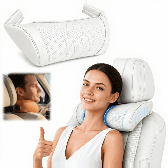 Universal Memory Foam Car Headrest Neck Pillow, Car Neck Pillow Ergonomic Support Auto Neck Cushion for Long Road Trips, Relieve Driving Fatigue, Neck Shoulder Support for Pain Relief