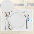 thumbnail image 3 of Ambesonne Jazz Place Mats Set of 4, Festival Music Notes, Standard Size, Orange Green Red, 3 of 6