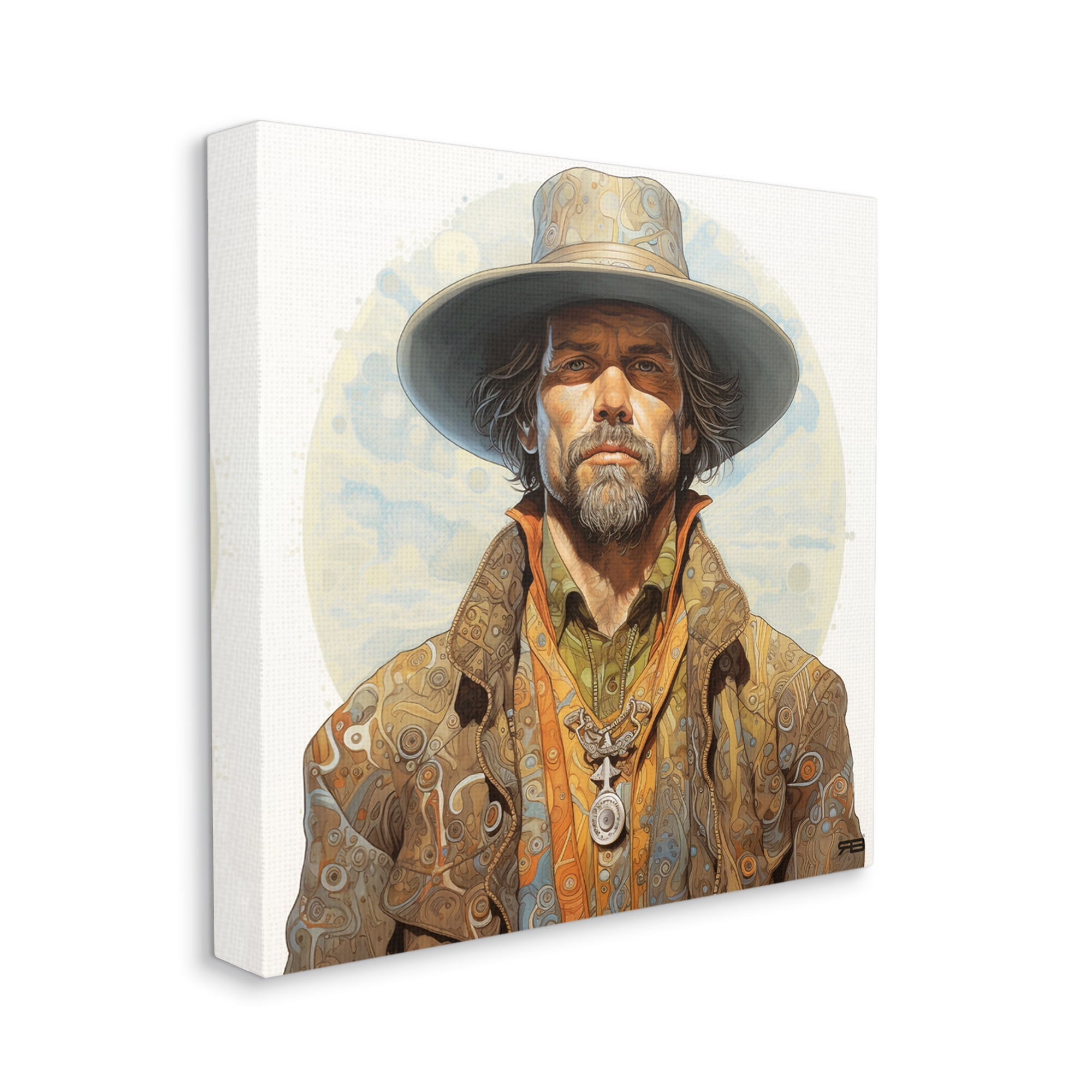 Stupell Industries Cowboy Southwestern Fashion Abstract Painting Gallery Wrapped Canvas Art Print Wall Art, 24 x 24