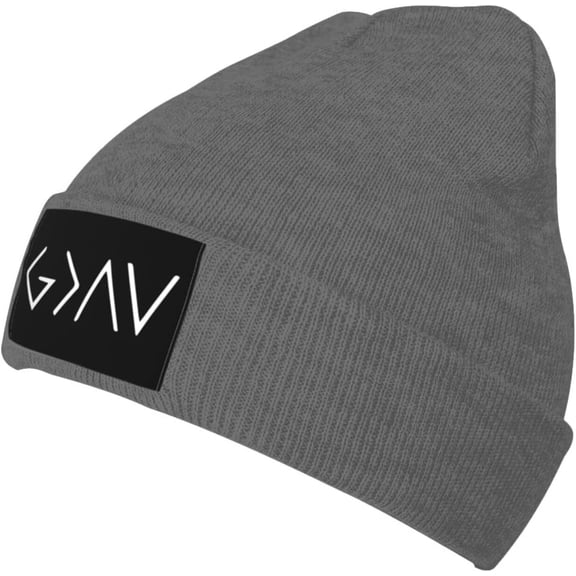 Christian God is Greater Than The Highs and Lows Cross Beanie Hat for Men Women Winter Warm Hats Knit Hats Skull Cap