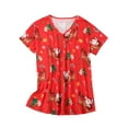 thumbnail image 3 of HUONA Plus Size Pj Outfit for Women Pajama Set Loungwear V Neck Tops and Capri Pant 2 Piece Sleepwear Sets Christmas Casual Short Sleeve Pjs Outfits Comfy Lounge Sets Red XXXL, 3 of 7