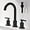 Black, variant on Black Bathroom Faucet 3 Holes - Two Handles Widespread 8 inch Bathroom Sink Faucet 3 Pieces Basin Faucets 360 Degree Swivel Spout Vanity Sink Faucet with Drain & Supply Hoses