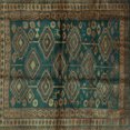 thumbnail image 1 of Ahgly Company Machine Washable Indoor Square Persian Turquoise Blue Traditional Area Rugs, 6' Square, 1 of 4