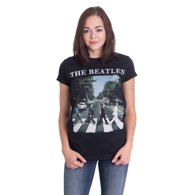 The Beatles - Camiseta Abbey Road para Mujer (Negro)