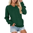 thumbnail image 2 of ABSUYY Womens V Neck Oversized Sweatshirt Long Sleeve with Pocket Army Green Loose Pullover,Size S, 2 of 5