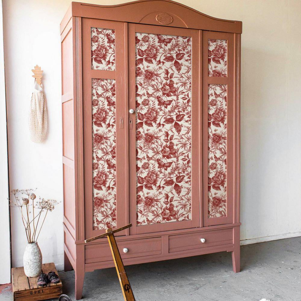 FYCONE Vintage Floral Vintage Wallpaper Peel-and-Stick Removable Wall Sticker for Livingroom Bedroom Kitchen Bathroom,15.7"x 98.4"