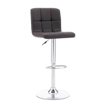 Powell Sherman 24-32" Indoor Adjustable Metal Swivel Bar Stool, Chrome/Brown Faux Leather