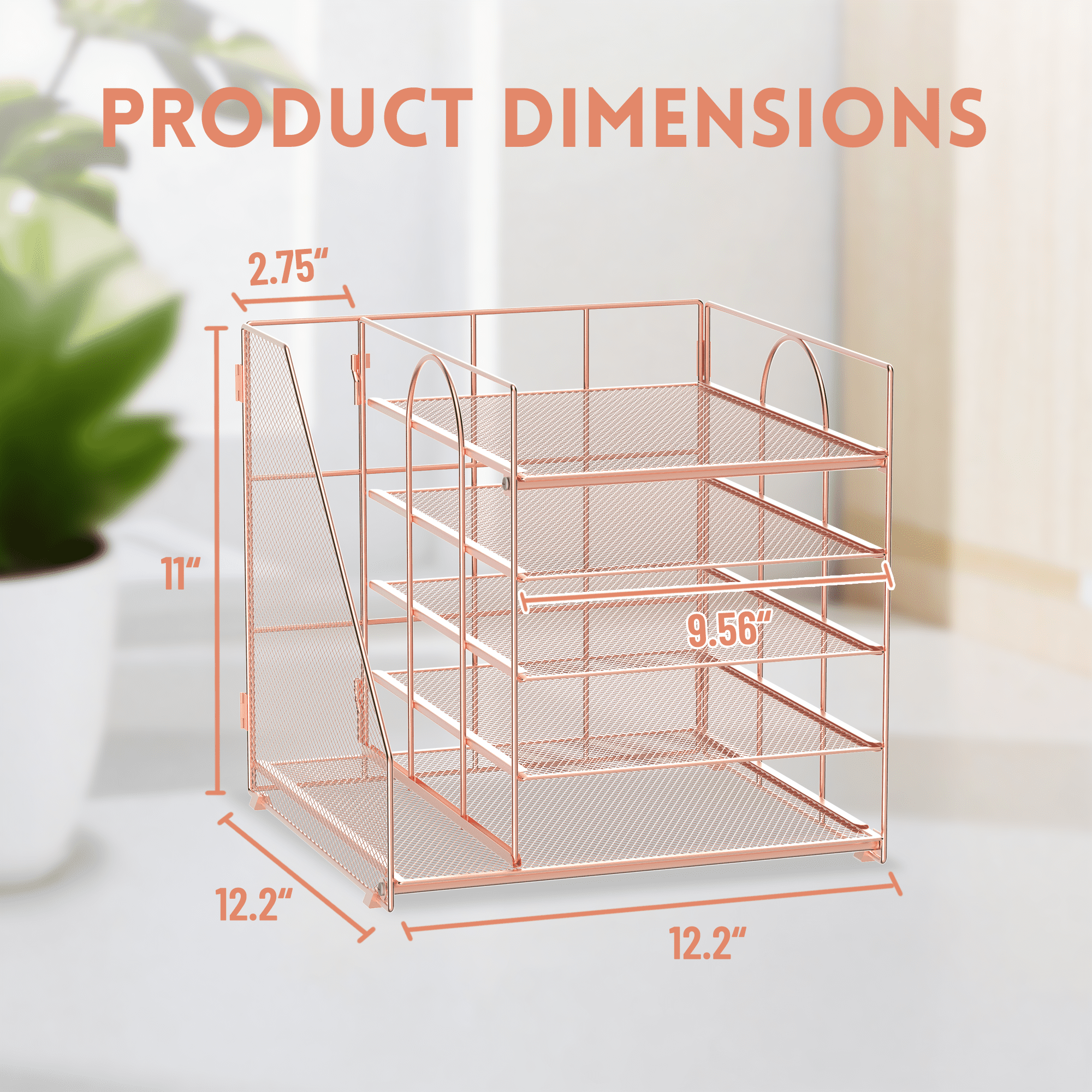 INTIGE 5-Tier Desk Organizer with File Holder, Paper Organizer with Letter Tray