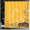 thumbnail image 4 of Ambesonne Orange Shower Curtain, Pumpkins Bats Halloween, 69"Wx70"L, Orange and Black, 4 of 5