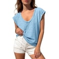 thumbnail image 2 of yillto Womens Short Sleeve Shirts Crewneck Basic Casual Loose Summer Tshirts Lightweight Soft Tops, 2 of 7