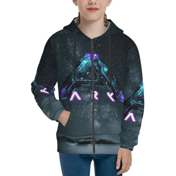 Kids Ark Survival Zip-Up Hoodie Teens Hooded Sweatshirt Fall Cardigan Jacket with Pockets
