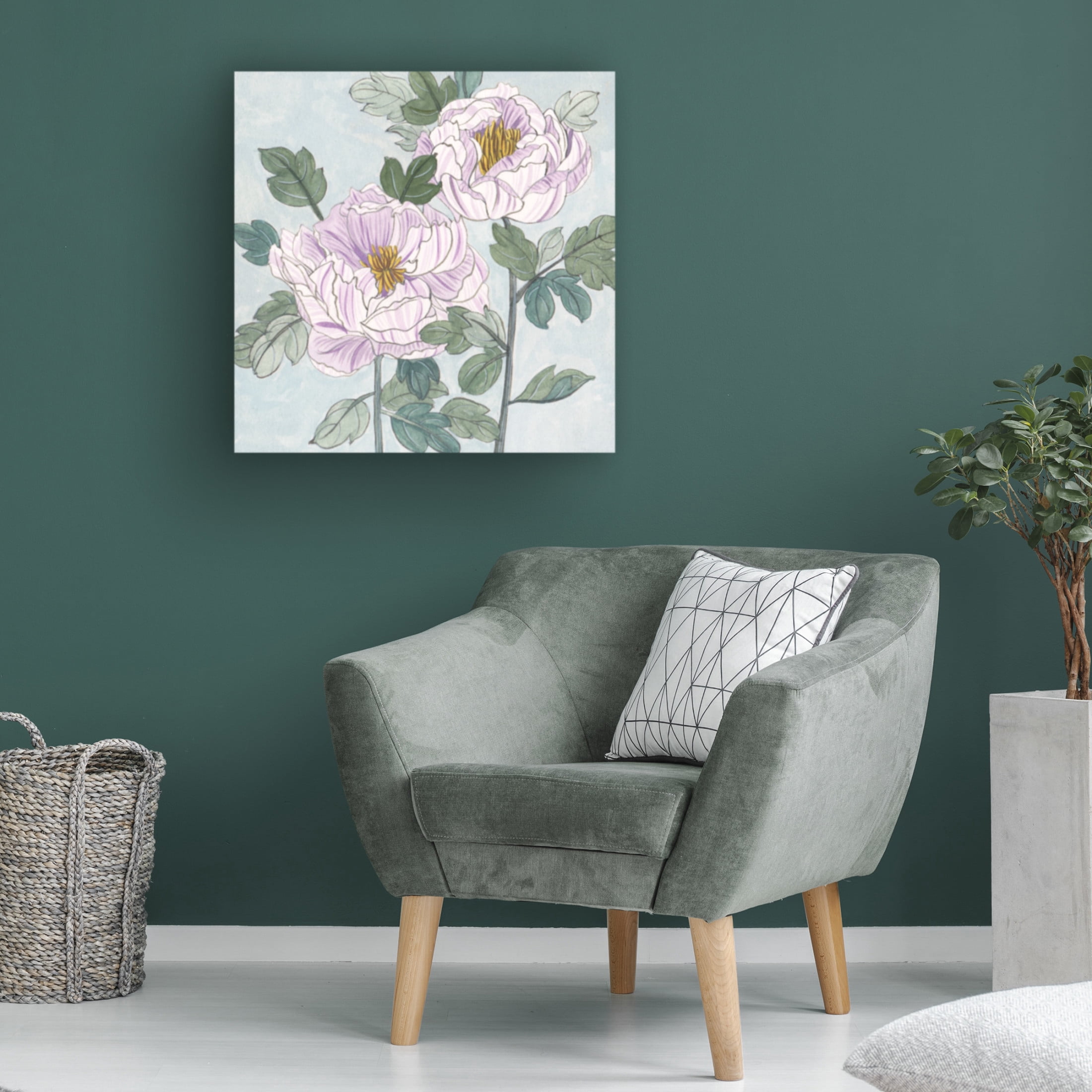 Trademark Fine Art Melissa Wang  Striped Peonies III Canvas Wall Art