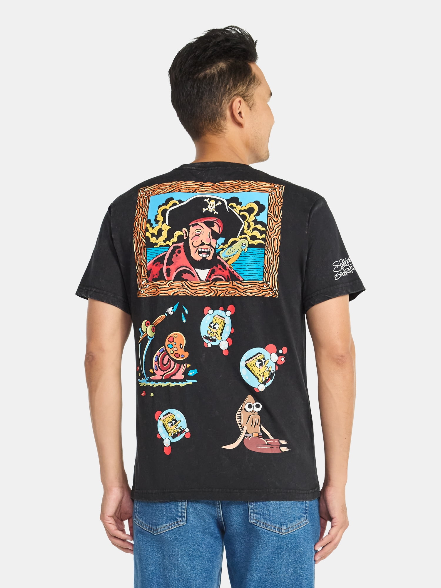 SpongeBob SquarePants Men's and Big Men's Melt Graphic Tee, Sizes S-3XL