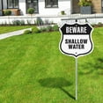 thumbnail image 5 of Beware Shallow Water (5 Pack) 12 inch X 12 inch Shield Shaped Commercial Grade Plastic Signs with Aluminum Mounting Stakes Weather Resistant Made in the USA, 5 of 8