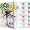 thumbnail image 1 of wqlpp-Daily Planner 2026 Yearly Agenda with Hourly Time Slots, January to December 2026, A5 2026 Day Planner with Calender Stickers, Banded Leather Hardcover, Inner Large Pocket (5.7'' x 8.3''), 1 of 4