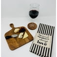 thumbnail image 3 of Drew Derose Designs black&cream stripes printed towel and serve board set 16”x26- towel”&board-12”x9”, 3 of 7