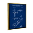 thumbnail image 3 of Stupell Industries Vivid Aircraft Blueprint Patent Graphic Art Metallic Gold Floating Framed Canvas Print Wall Art, Design by Karl Hronek, 3 of 6