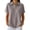 Gray, variant on cocolona Summer Collar Shirts for Women Lapel Short Sleeve Button Tops Dressy Casual Basic Loose Solid Color Blouses