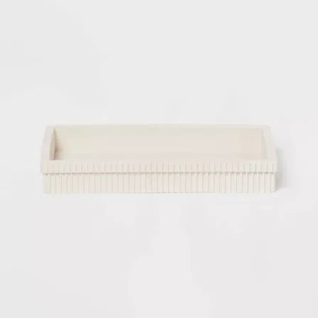 Ribbed Bath Tray White